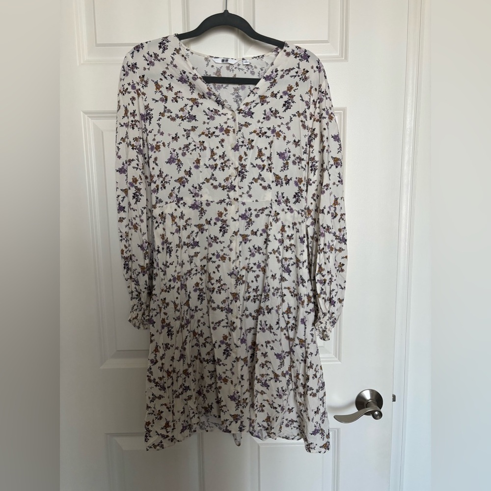 Uniqlo floral button up dress